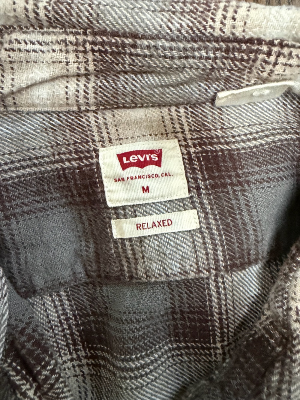 Levi's Relaxed Plaid Shirt in Brown and Cream - Picture 2 of 2